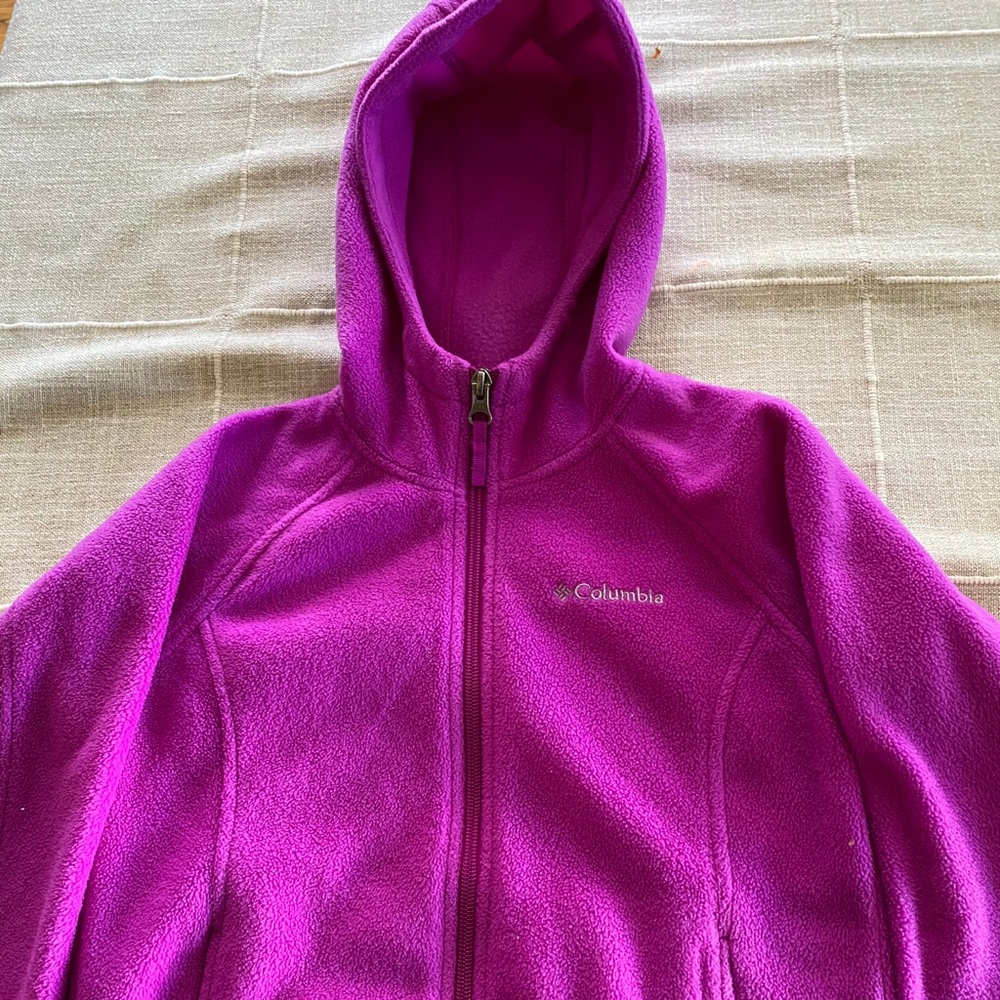 Purple girls Columbia fleece jacket with hood